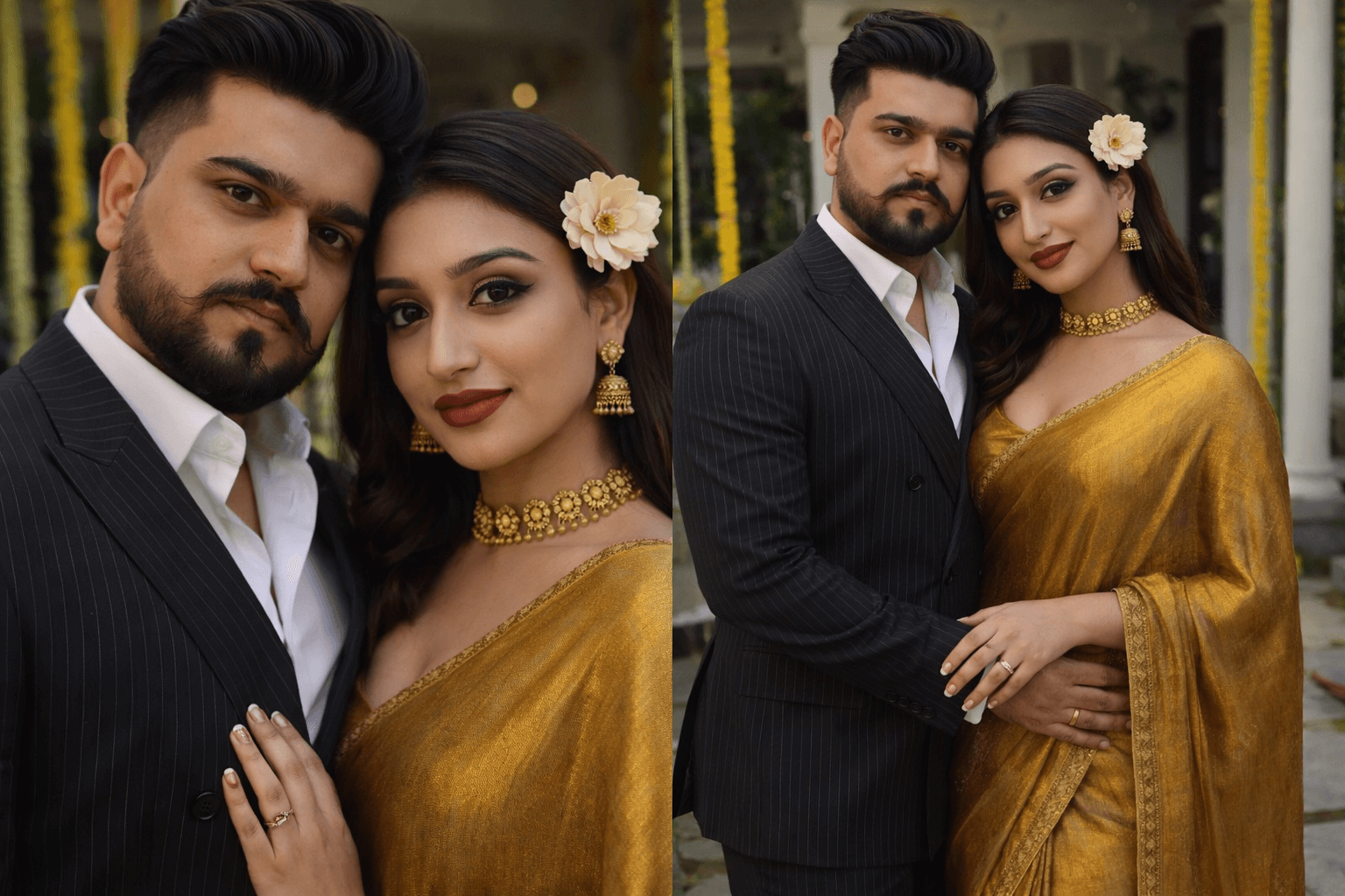 The "Golden Hour" Bronze Shimmer Saree