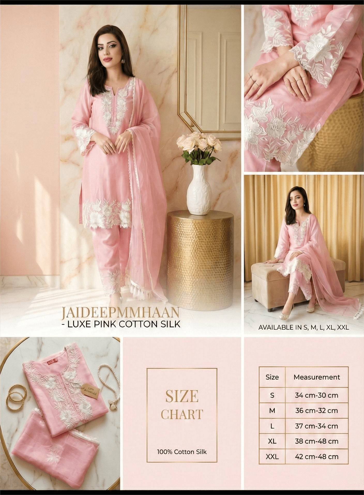 Blush Romance" Cotton Silk